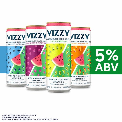 Vizzy Watermelon Gluten Free Hard Seltzer Variety Pack Perspective: back