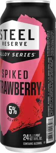 Steel Reserve Alloy Series Spiked Strawberry Malt Flavored Hard Beverage Single Can Perspective: back