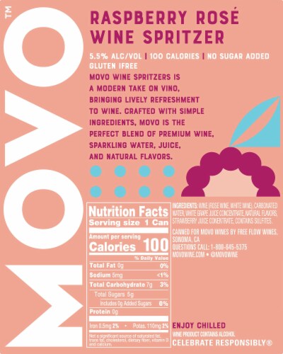 Movo™ Raspberry Rose Wine Spritzer Perspective: back