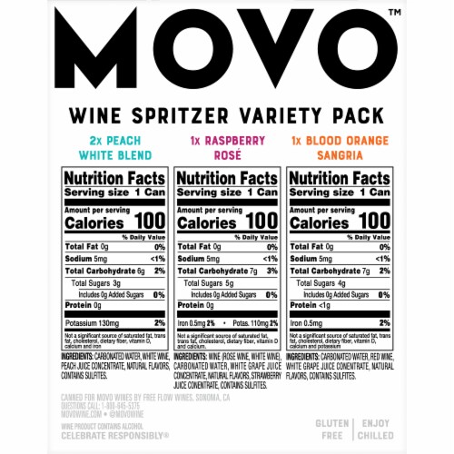 Movo Low Calorie Wine Spritzers Variety Pack 4 Cans Perspective: back