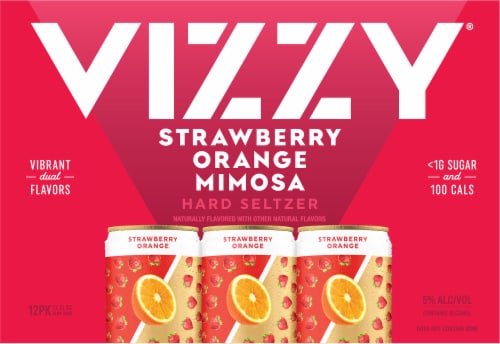 Vizzy Strawberry Orange Mimosa Hard Seltzer Variety Pack Perspective: back