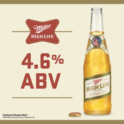 Miller High Life Beer American Lager Beer Perspective: back