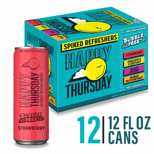 Happy Thursday Bubble Free Assorted Spiked Refreshers Perspective: back