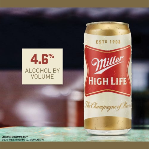 Miller High Life Beer American Lager Beer Perspective: back