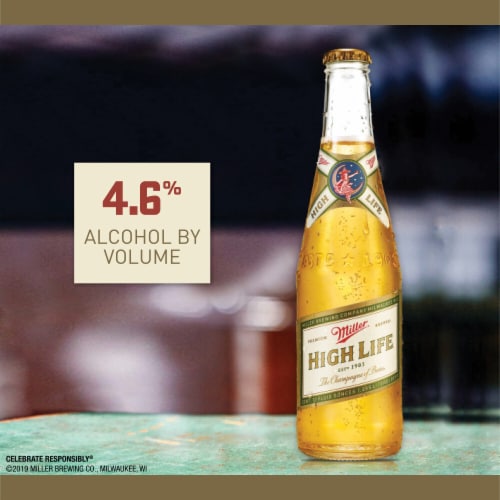 Miller High Life Beer American Lager Beer Perspective: back