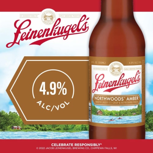 Leinenkugel's Northwoods Amber Pale Lager Beer Bottles Perspective: back