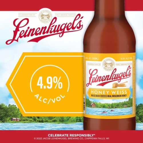 Leinenkugel's Honey Weiss Wheat Beer Bottles Perspective: back