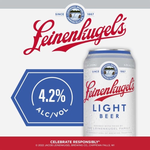 Leinenkugel's Light Pale Lager Beer Cans Perspective: back