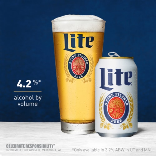 Miller Lite American Pilsner Light Lager Beer Perspective: back