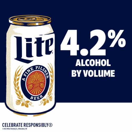 Miller Lite American Pilsner Light Lager Beer Perspective: back