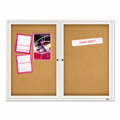 Quartet Enclosed Bulletin Board,36 x 48 2364GGS Perspective: back