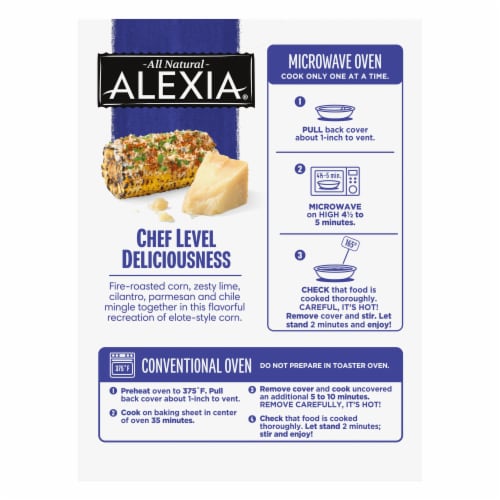 Alexia Mexican Style Street Corn with Guajillo Chile Frozen Vegetables Perspective: back