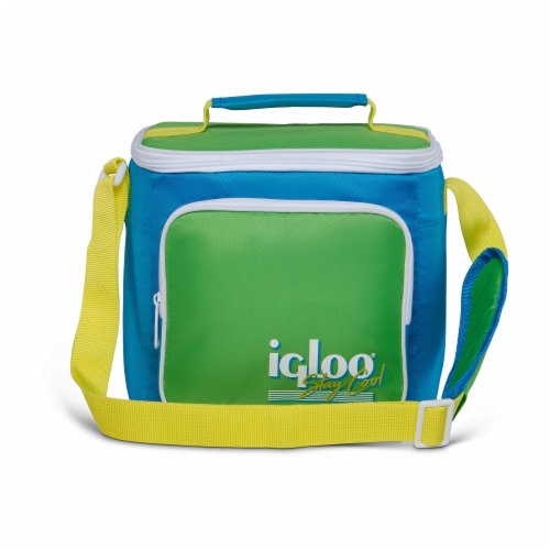 Igloo 90s Retro Collection Square Neon Lunch Box Cooler Bag, Fiesta Blue