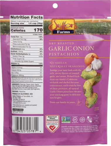 Setton Farms® Dry Roasted Garlic Onion Pistachios Perspective: back