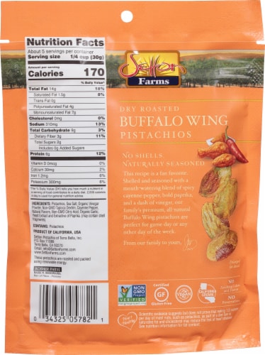 Setton Farms® Dry Roasted Buffalo Wing Pistachios Perspective: back