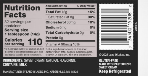 Land O Lakes® Extra Creamy Unsalted Butter Sticks Perspective: back