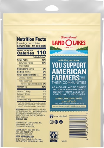 Land O Lakes® Sharp Cheddar Cheese Farmstyle Shreds Perspective: back