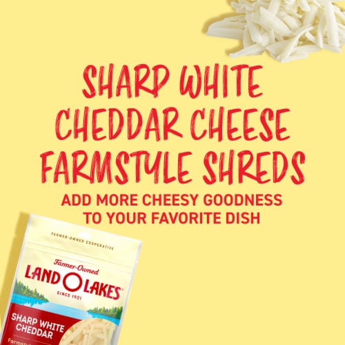 Land O Lakes® White Sharp Cheddar Cheese Farmstyle Shreds Perspective: back
