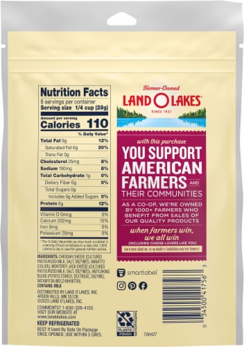 Land O Lakes Cheddar Jack Traditional Cut Shredded Cheese Perspective: back