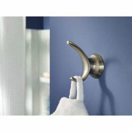 Moen® Darcy Press & Mark Double Robe Hook in Brushed Nickel, 1 unit