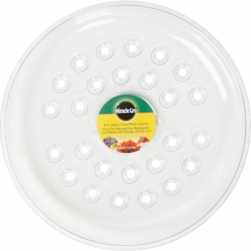 Miracle-Gro 8 In. Clear Plastic Flower Pot Saucer SMGCVSH08 Perspective: back