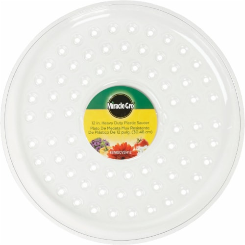 Miracle-Gro 12 In. Clear Plastic Flower Pot Saucer SMGCVSH12 Perspective: back