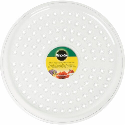 Miracle-Gro 14 In. Clear Plastic Flower Pot Saucer SMGCVSH14 Perspective: back