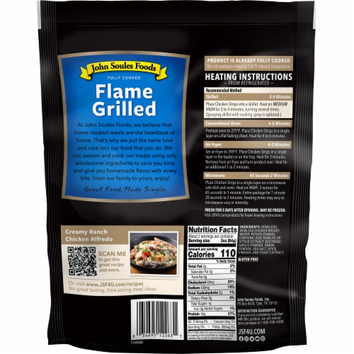 John Soules Foods® Grilled Chicken Breast Strips Perspective: back