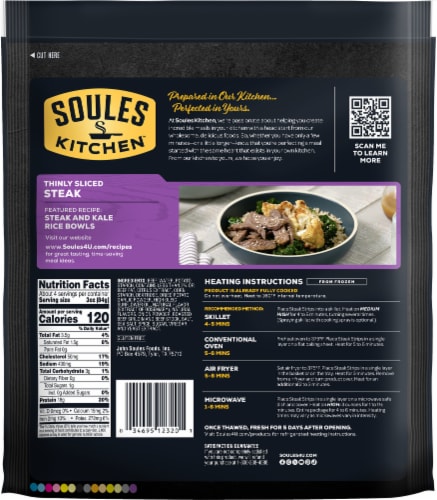 John Soules® Fully Cooked Thinly Sliced Angus Beef Steak Perspective: back