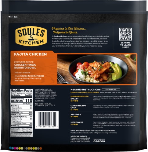 John Soules Foods Chicken Fajitas Strips Perspective: back