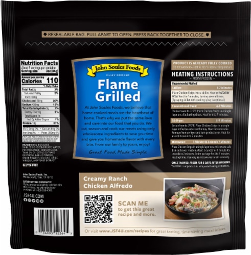 John Soules Foods Fully Cooked Grilled Chicken Breast Strips Perspective: back