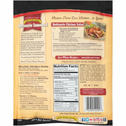 John Soules Foods Rotisserie Style Chicken Breast Strips Perspective: back