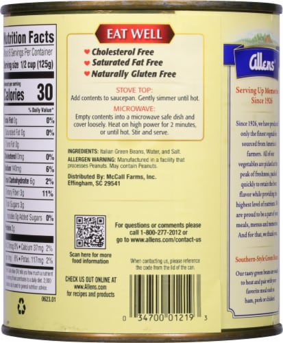 Allens® Italian Green Beans Perspective: back