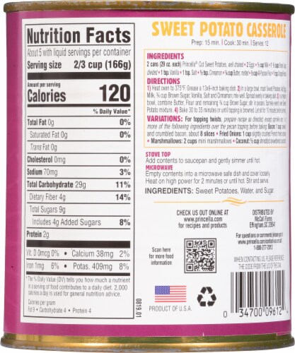 Princella® Cut Sweet Potato Yams in Syrup Perspective: back