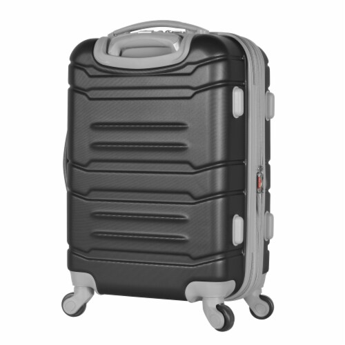 Olympia Denmark Expandable Hardcase Carry on Spinner Black 21 in Baker s