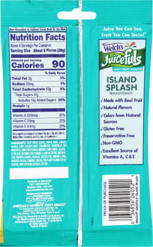 Welch's Juicefuls® Island Splash Juicy Fruit Snacks Perspective: back