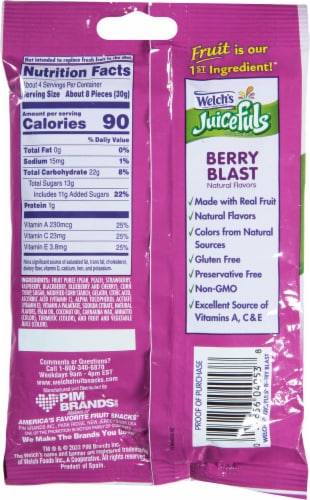 Welch's Juicefuls® Berry Blast Juicy Fruit Snacks Perspective: back
