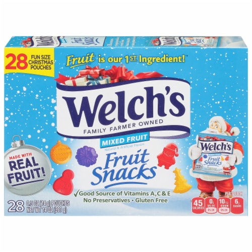Welch's Mixed Fruit Christmas Fruit Snacks Perspective: back