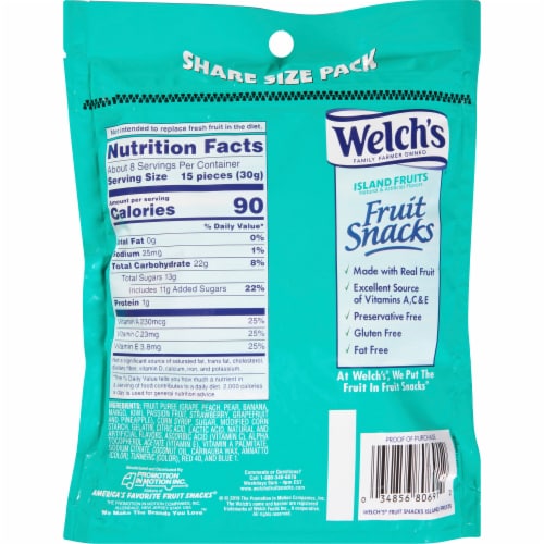Welch's® Island Fruits Fruit Snacks Perspective: back