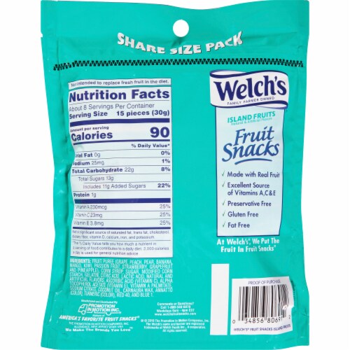 Welch's® Island Fruits Fruit Snacks Perspective: back