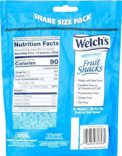 Welch's Mixed Fruit Fruit Snacks Perspective: back