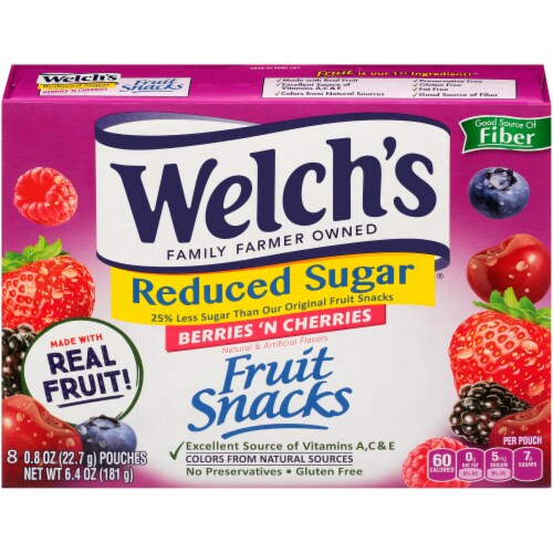 Welch's® Reduced Sugar Fruit Snacks Perspective: back