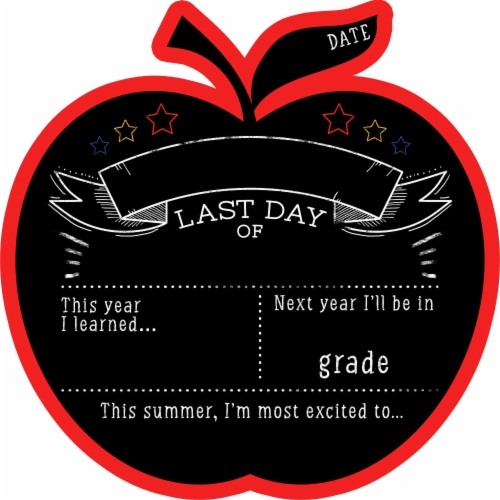 York First Day of School Apple Chalkboard Perspective: back