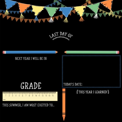 York First Day of School Banner Chalkboard Perspective: back