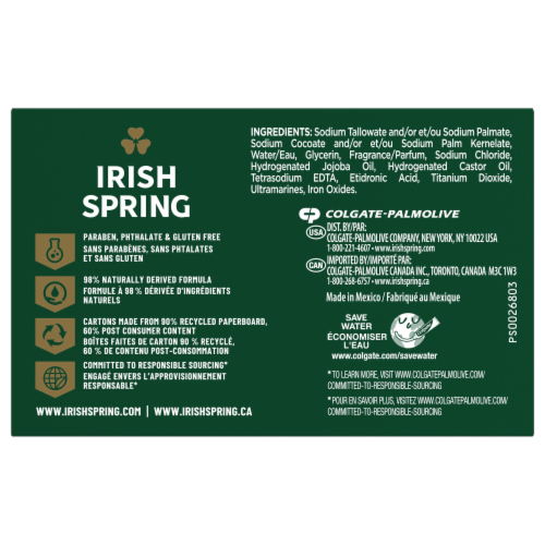 Irish Spring Active Scrub Bar Soap Perspective: back