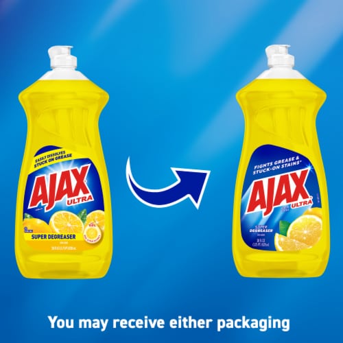 Ajax Ultra Super Degreaser Liquid Dish Soap Lemon Perspective: back