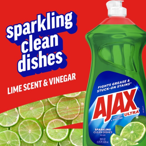 Ajax Ultra Vinegar and Lime Scent Liquid Dish Soap Perspective: back