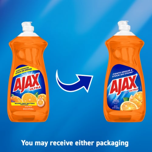 Ajax Ultra Triple Action Liquid Dish Soap Orange Perspective: back