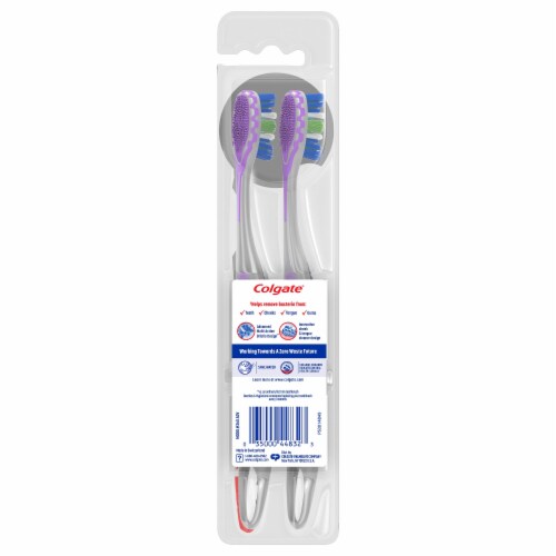 Colgate® 360® Advanced 4 Zone Whole Mouth Clean Medium Toothbrush Value Pack Perspective: back