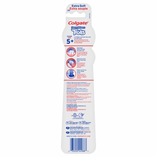 Colgate® Kids Trolls Extra Soft Manual Toothbrush with Suction Cup Value Pack Perspective: back